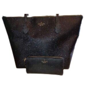 EUC Kate Spade New York Glitter Joeley Tote with matching wallet